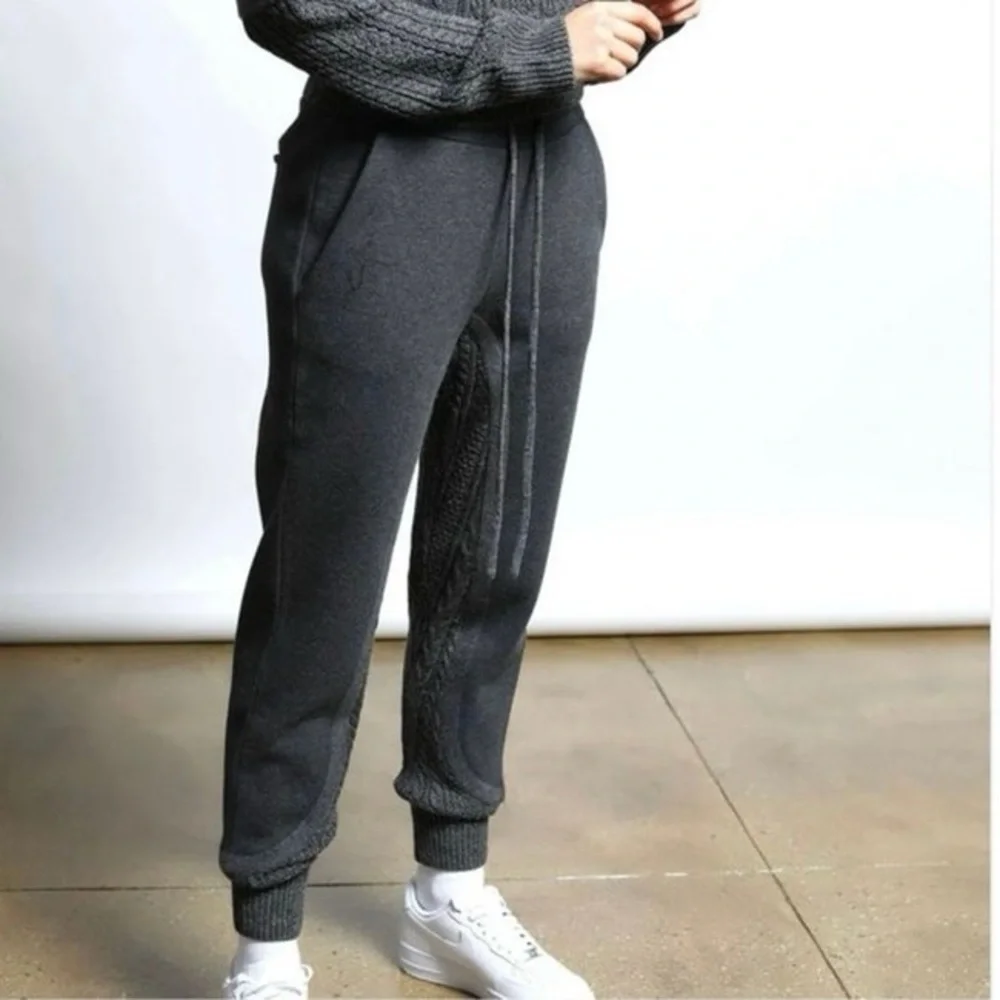 Twenty Montreal Women's Dark Gray Felt Connect Joggers Cable Knit